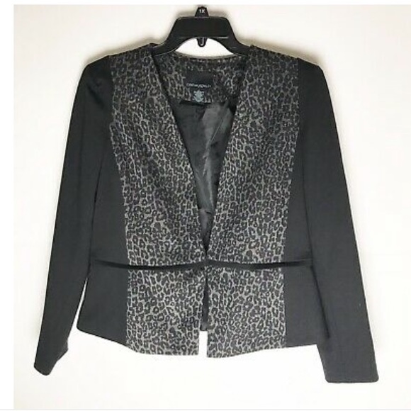 Cynthia Rowley Jackets & Blazers - Cynthia Rowley Black and Grey Leopard Blazer Sz L